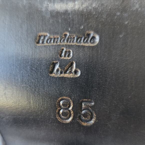 Calleen Cordero Women's Leather Heel Peep Toe Ankle Boots Olive Green Size 8.5 - Picture 8 of 9